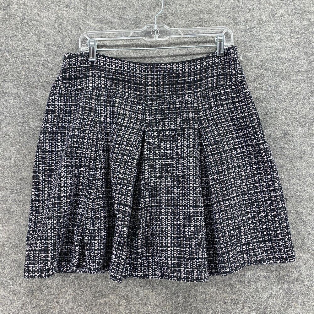 Allison Taylor Skirt Women 10 Black Plaid Pleated Midi Zipper Mid Rise Lined